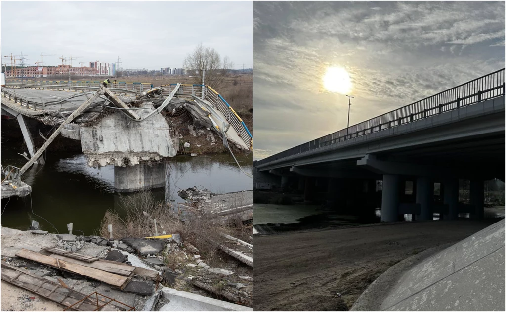 Most na rzece Irpień został odbudowany Most na rzece Irpień został odbudowany