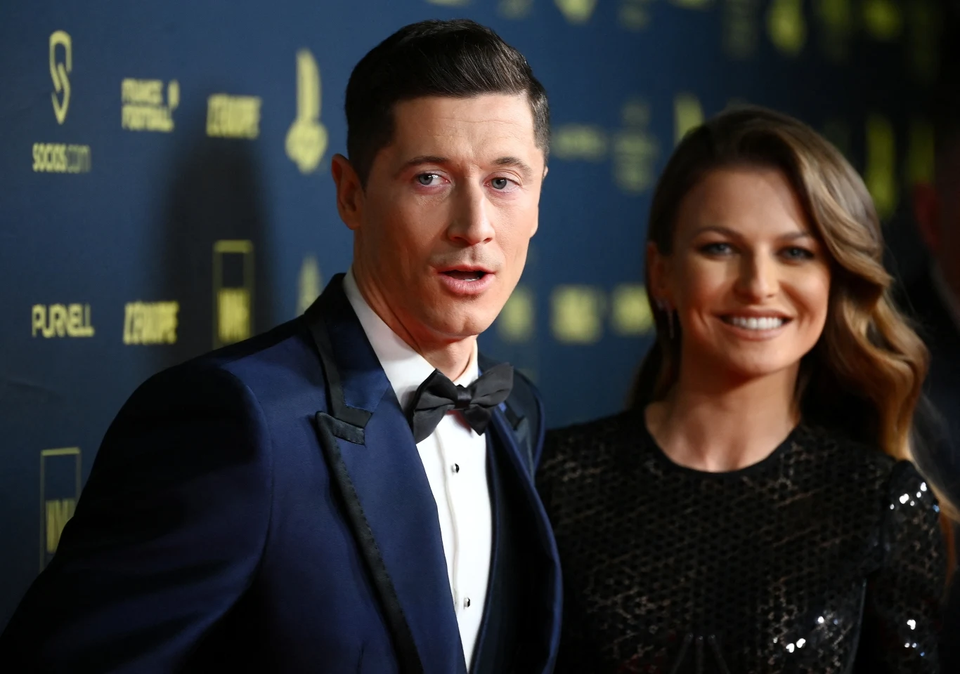 Robert Lewandowski i jego żona Anna Lewandowska podczas gali Złotej Piłki