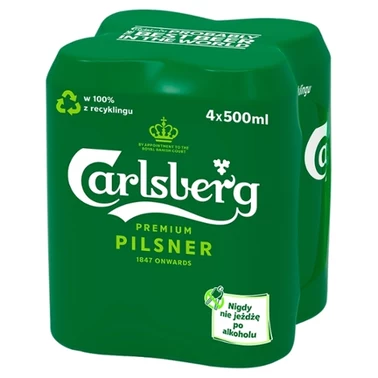 Carlsberg Premium Pilsner Piwo jasne 4 x 500 ml - 0