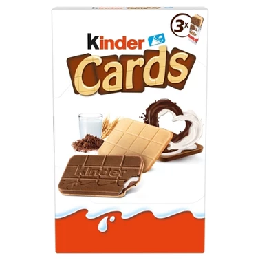Kinder Cards Wafel wypełniony mlecznym i kakaowym nadzieniem 76,8 g (6 sztuk) - 0