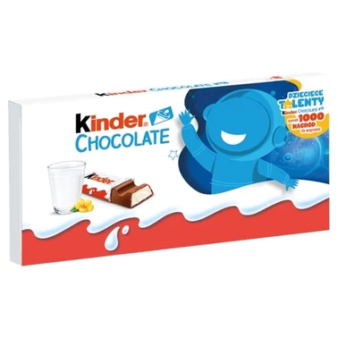 Kinder Chocolate Batonik z mlecznej czekolady z nadzieniem mlecznym 100 g (8 sztuk) - 2