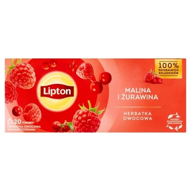 Lipton Herbatka owocowa malina i żurawina 32 g (20 torebek) - 0