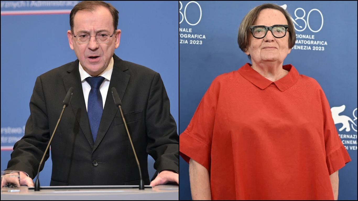 Szef MSWiA Mariusz Kamiński; reżyserka Agnieszka Holland Szef MSWiA Mariusz Kamiński; reżyserka Agnieszka Holland