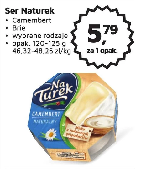 NaTurek Ser pleśniowy camembert naturalny 120 g