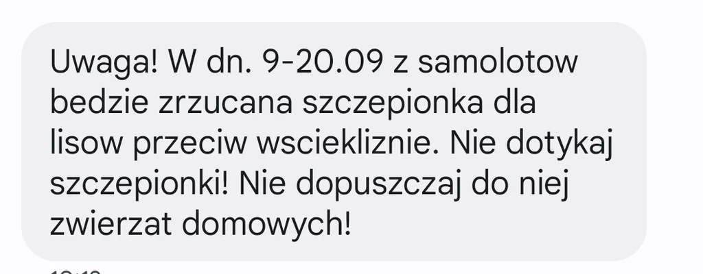 Mieszkańcy woj. mazowieckiego od 8 września zaczęli dostawać takie wiadomości SMS