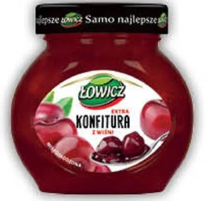 Łowicz Konfitura extra z wiśni o obniżonej zawartości cukrów 240 g