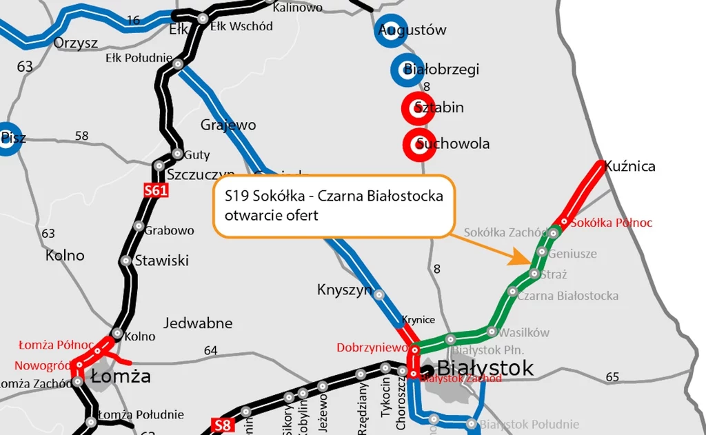 Droga S19 jest intensywnie rozbudowywana, ale wciąż wiele odcinków znajduje się dopiero na etapie planowania lub załatwiania formalności