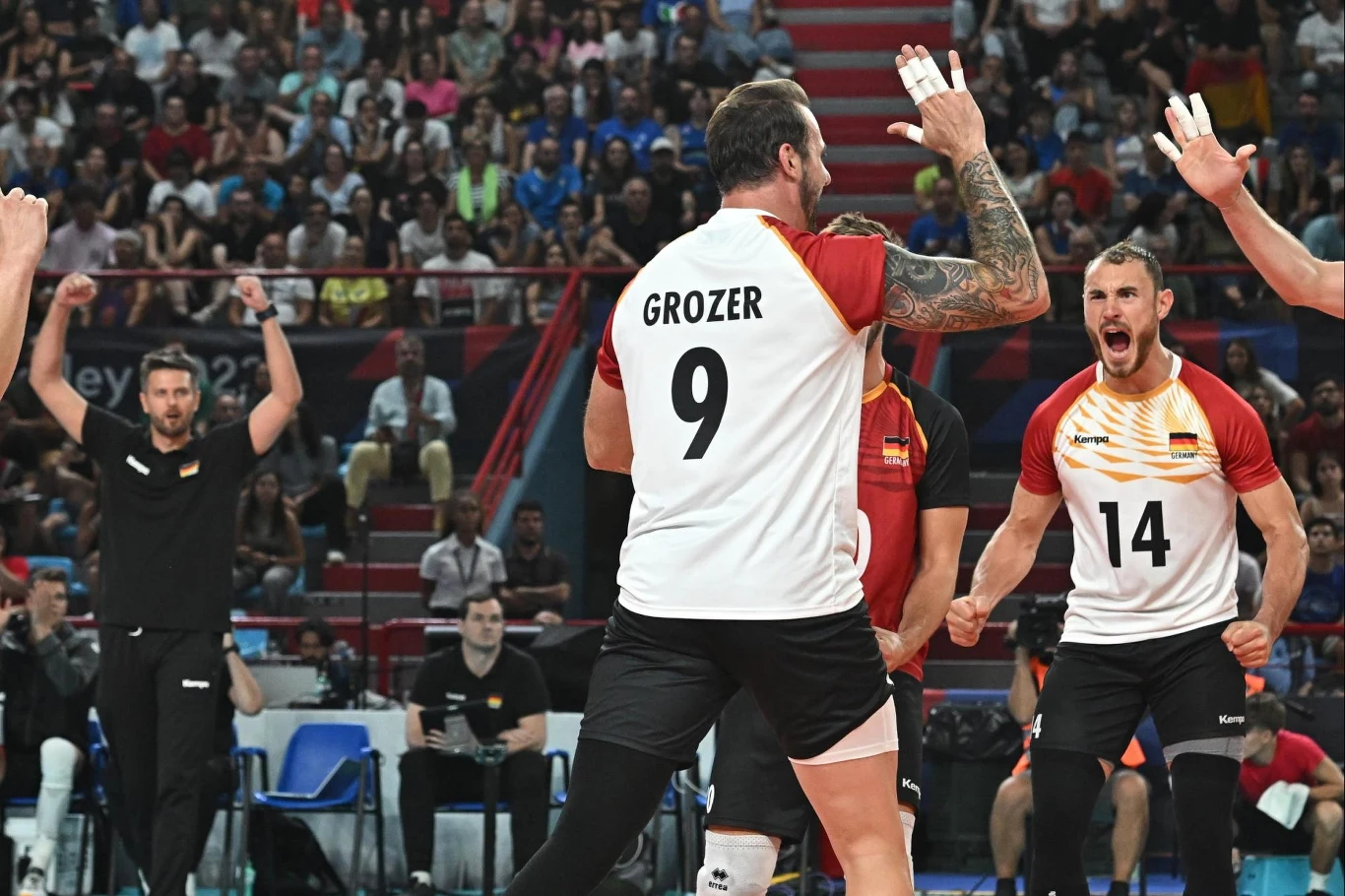 Gyorgy Grozer i Moritz Karlitzek, siatkarze reprezentacji Niemiec