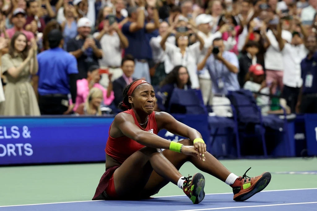 Coco Gauff po ostatniej piłce turnieju pań US Open Coco Gauff po ostatniej piłce turnieju pań US Open