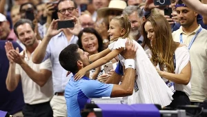 Novak Djoković z córeczką po zwycięstwie w US Open