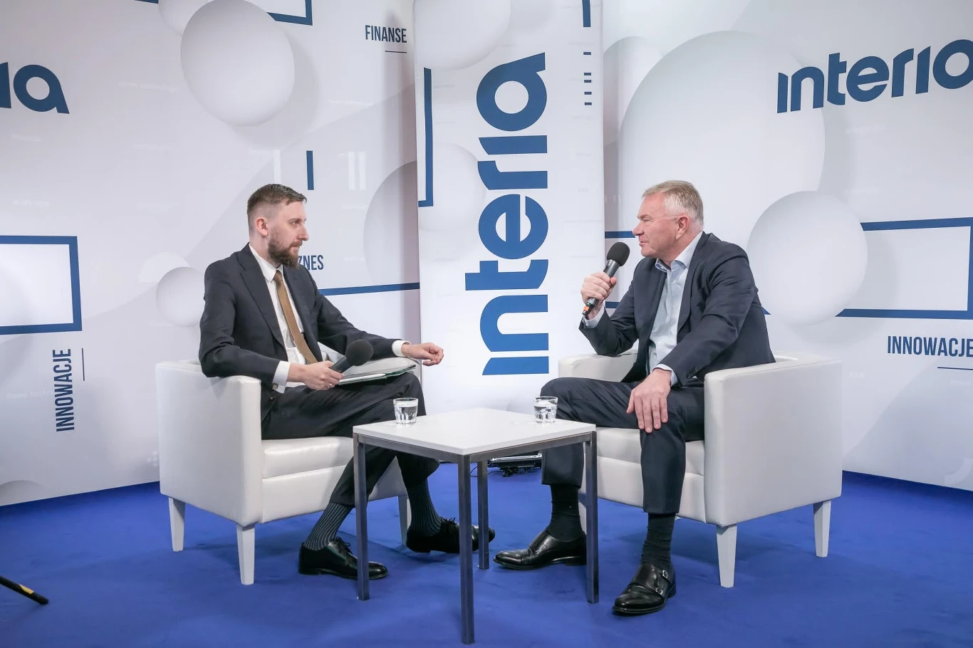 Krzysztof Pawiński, prezes Grupy Maspex podczas rozmowy w studiu Interii podczas Forum Ekonomicznego, fot. Irek Rek