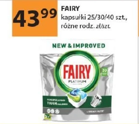 Fairy Platinum Regular Kapsułki do zmywarki All In One, 30 tabletek