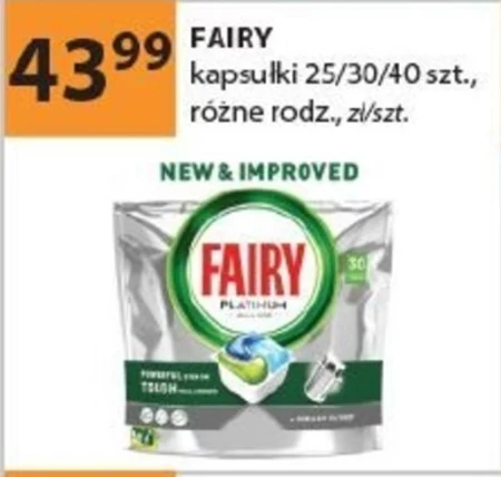 Fairy Platinum Regular Kapsułki do zmywarki All In One, 30 tabletek
