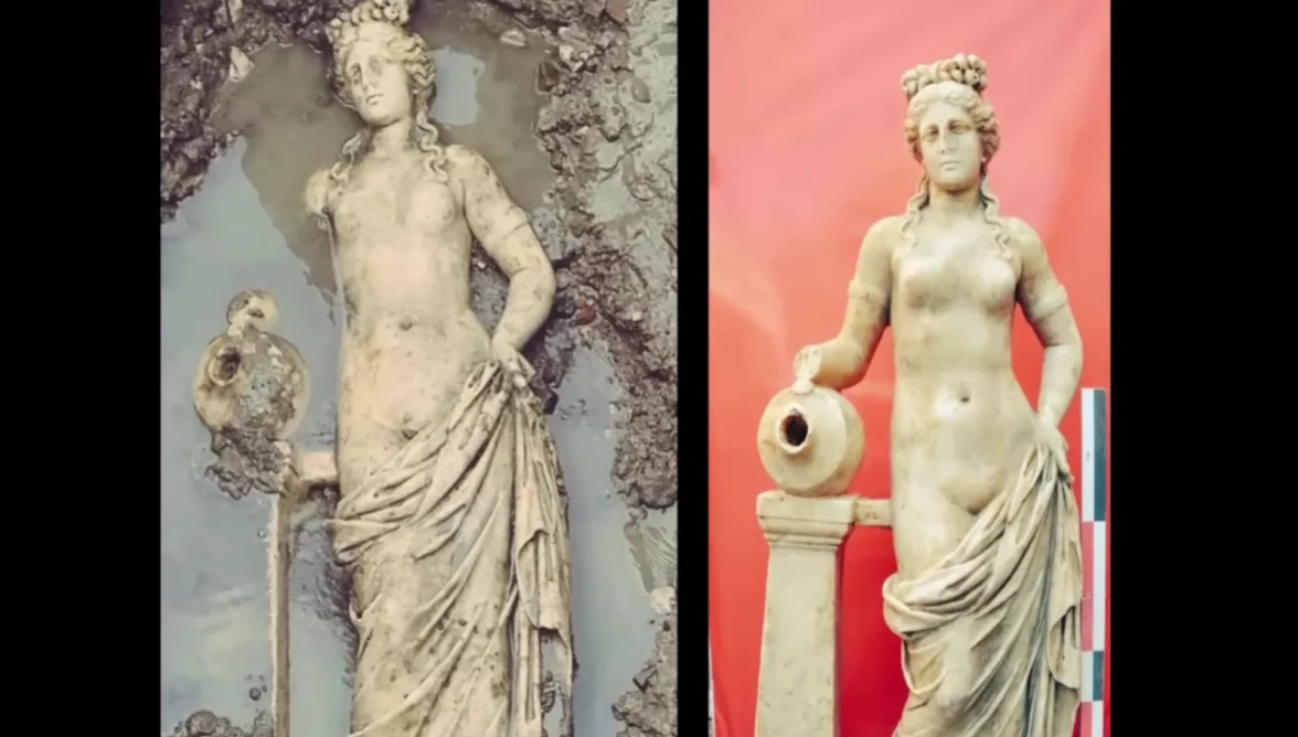 Podczas wykopalisk w Turcji wydobyto piękny posąg nimfy. Jej wiek to aż 1800 lat Podczas wykopalisk w Turcji wydobyto piękny posąg nimfy. Jej wiek to aż 1800 lat