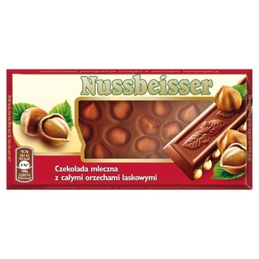 Nussbeisser Czekolada mleczna z całymi orzechami laskowymi 100 g - 2