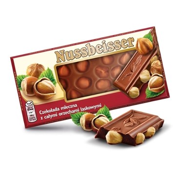 Nussbeisser Czekolada mleczna z całymi orzechami laskowymi 100 g - 0
