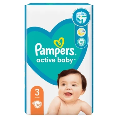 Pampers Active Baby Size 3, 70 Nappies, Up To 12h Protection, [{diapersnappysizeweight}] - 2