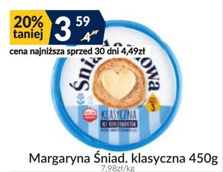  Śniadaniowa Margaryna o zmniejszonej zawartości tłuszczu klasyczna 450 g