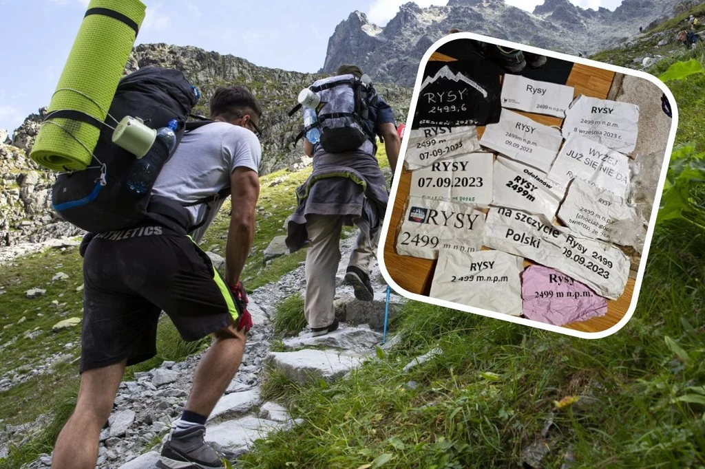 Niektórzy turyści w Tatrach zabierają ze sobą karteczki. Na szczycie zdobytej góry robią sobie z nimi zdjęcia