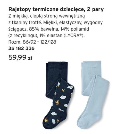 Rajstopy dziecięce Tchibo