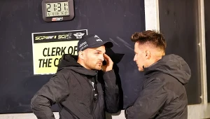 Bartosz Zmarzlik i prezes Motoru Lublin Jakub Kępa.