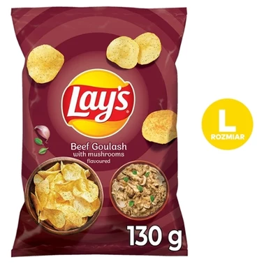 Lay's Chipsy ziemniaczane o smaku gulaszu wołowego z grzybami 130 g - 0
