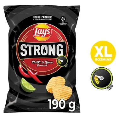 Lay's Max Strong Chipsy ziemniaczane karbowane o smaku ostrego chilli i limonki 190 g - 0
