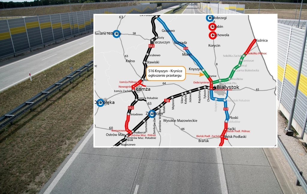 Białostocki oddział GDDKiA poinformował o ogłoszeniu przetargu na wykonawcę odcinka drogi S16.