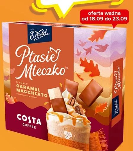 E. Wedel Ptasie mleczko o smaku caramel macchiato w czekoladzie mlecznej 340 g