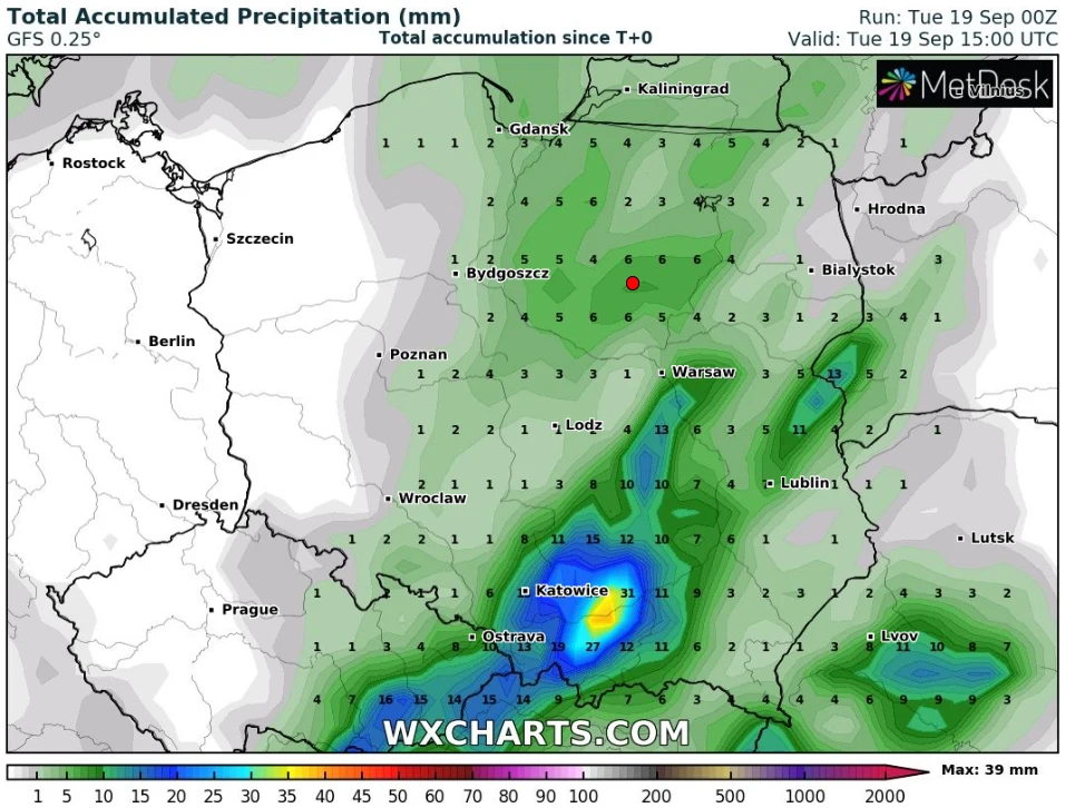 Od rana we wtorek na południu Polski trwały intensywne ulewy. Potrwają do godzin popołudniowych