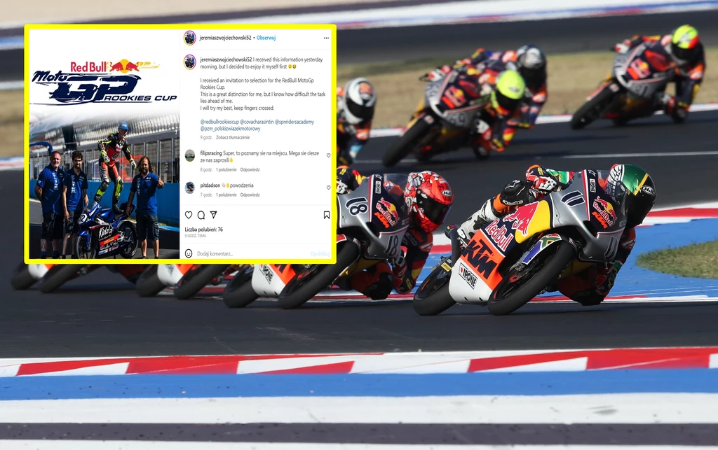 Jeremiasz Wojciechowski wystartuje w selekcji do Red Bull Rookies Cup / foto: Rooche Moodley/Red Bull Content Pool, instagram: jeremiaszwojciechowski52