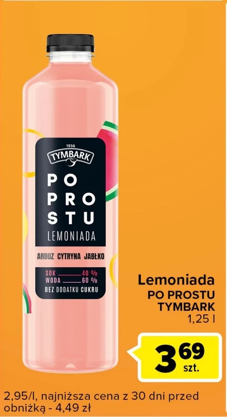 Tymbark Po prostu Lemoniada arbuz cytryna jabłko 1,25 l