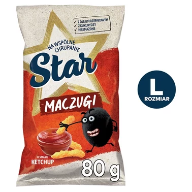 Star Maczugi Chrupki kukurydziane o smaku ketchup 80 g - 0