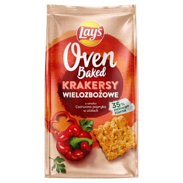 Lay's Oven Baked Krakersy wielozbożowe o smaku czerwona papryka w ziołach 80 g - 2