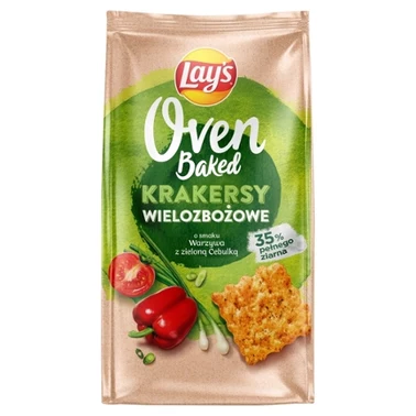 Lay's Oven Baked Krakersy wielozbożowe o smaku warzywa z zieloną cebulką 80 g - 1