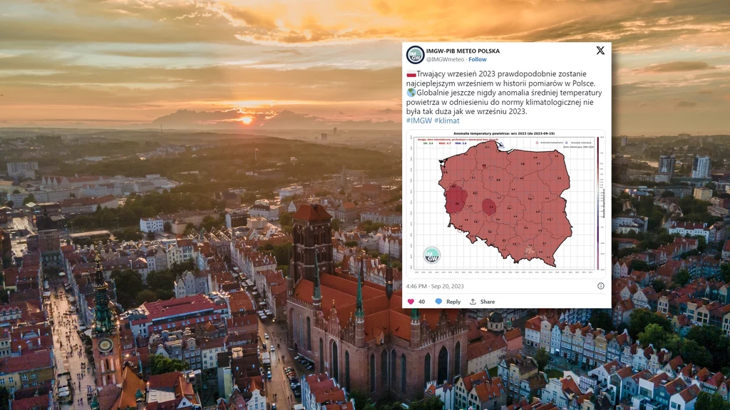 Wszystko wskazuje na to, że wrzesień 2023 będzie najcieplejszym wrześniem w historii Polski