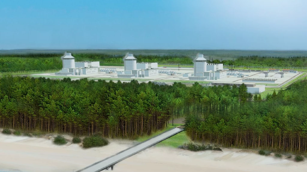 Jest decyzja środowiskowa co do budowy pierwszej w Polsce elektrowni jądrowej. Inwestycja powstanie w gminie Choczewo na Pomorzu (wizualizacja)