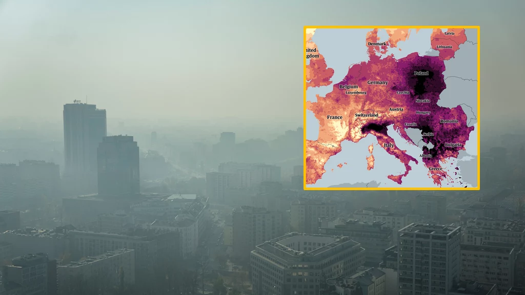 Europa oddycha zanieczyszczonym powietrzem. Na zdjęciu w tle smog w Warszawie  