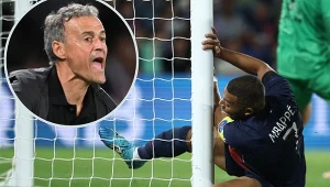 Luis Enrique (na małym zdj.) już po 30 minutach musiał ściągnąć z murawy Kyliana Mbappe 
