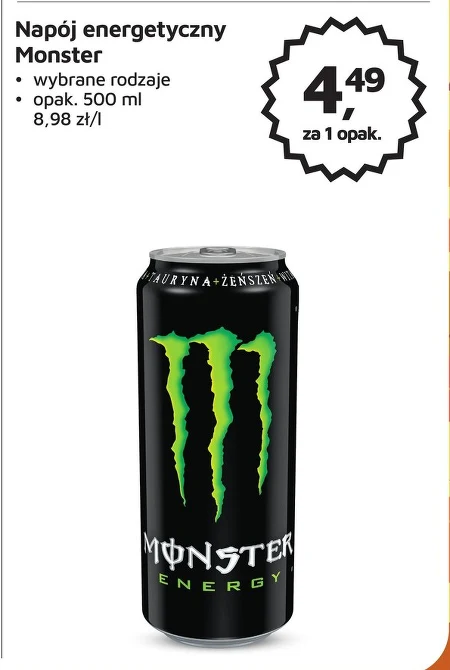Monster Energy Gazowany napój energetyczny 500 ml