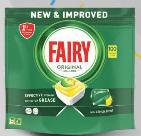 Fairy Original Cytryna Tabletki do zmywarki All In One, 100 kapsułek