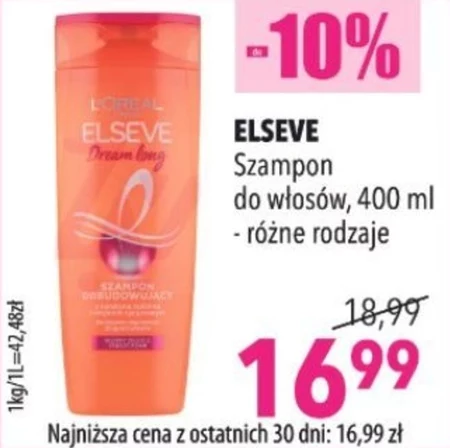 L'Oreal Paris Elseve Dream Long Szampon odbudowujący 400 ml