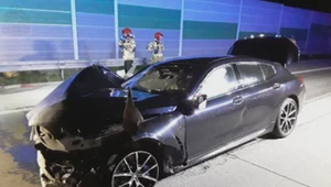 Zniszczone na autostradzie A1 bmw