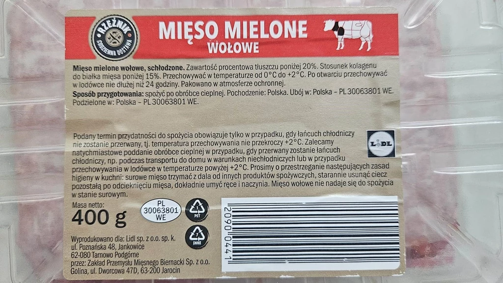 Skażone mięso wołowe wycofywane z Lidla