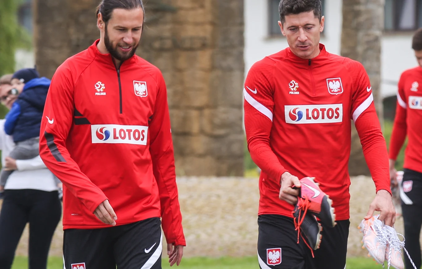 Grzegorz Krychowiak i Robert Lewandowski na zgrupowaniu reprezentacji Polski
