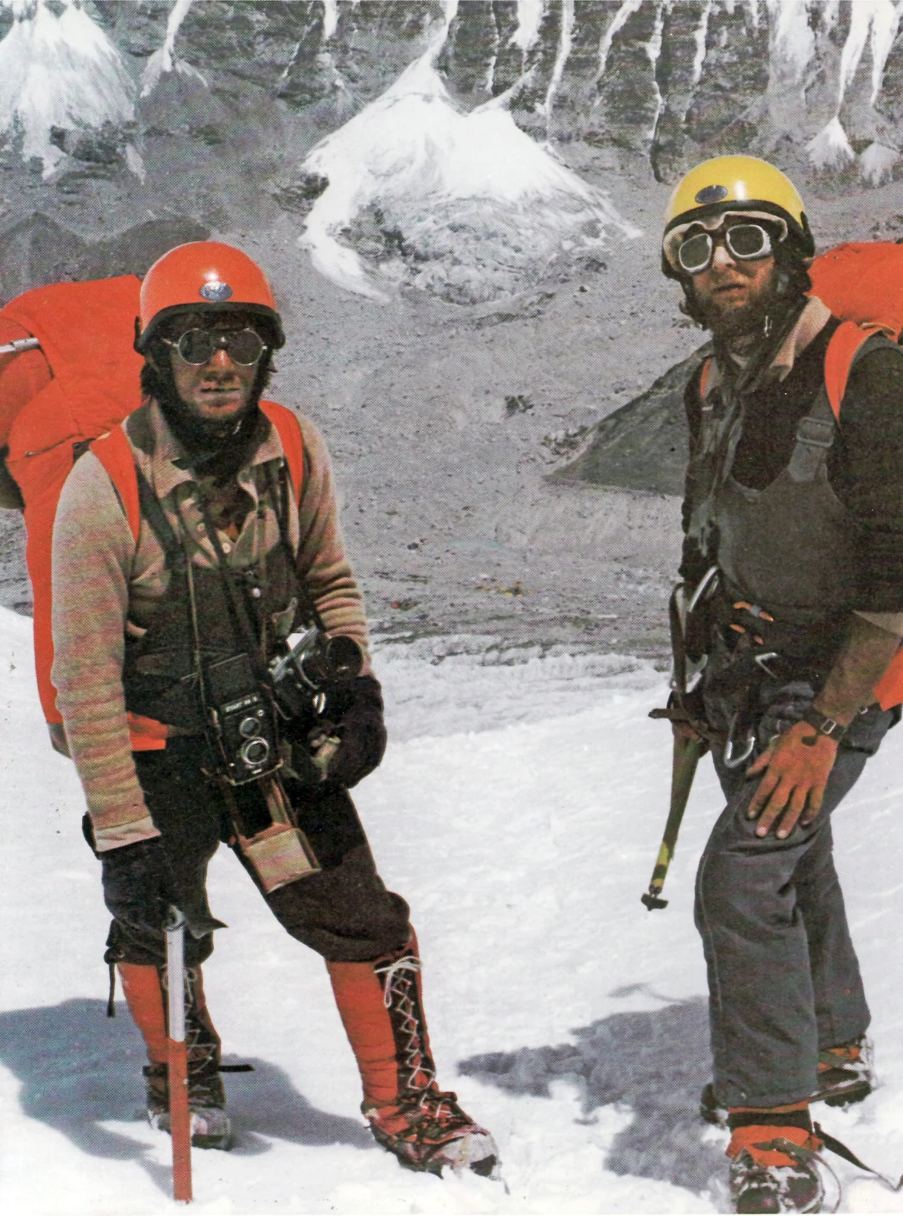 Jerzy Kukuczka oraz Andrzej Czok podczas wyprawy na Mount Everest, 1980 rok