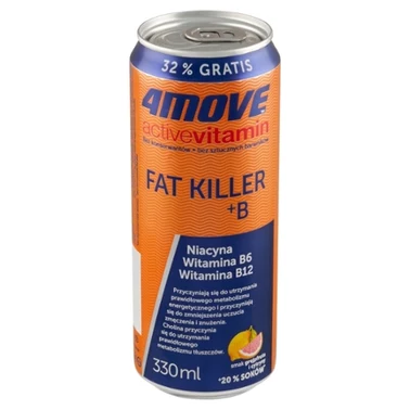 4Move Active Vitamin Fat Killer Gazowany napój smak grejpfruta i cytryny 330 ml - 2