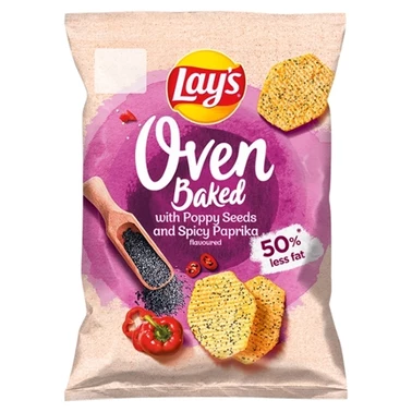 Lay's Oven Baked Pieczone formowane chipsy ziemniaczane z makiem o smaku ostrej papryki 110 g - 4