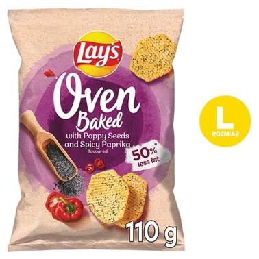 Lay's Oven Baked Pieczone formowane chipsy ziemniaczane z makiem o smaku ostrej papryki 110 g - 3