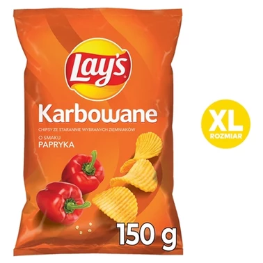 Lay's Max Chipsy ziemniaczane karbowane o smaku papryki 150 g - 0